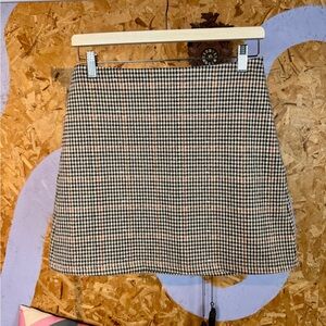 Black Tape Houndstooth A-Line Mini Skirt